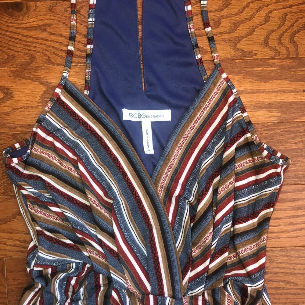 Vertical Aztec Stripe Dress with Pockets - Picture 3 of 13